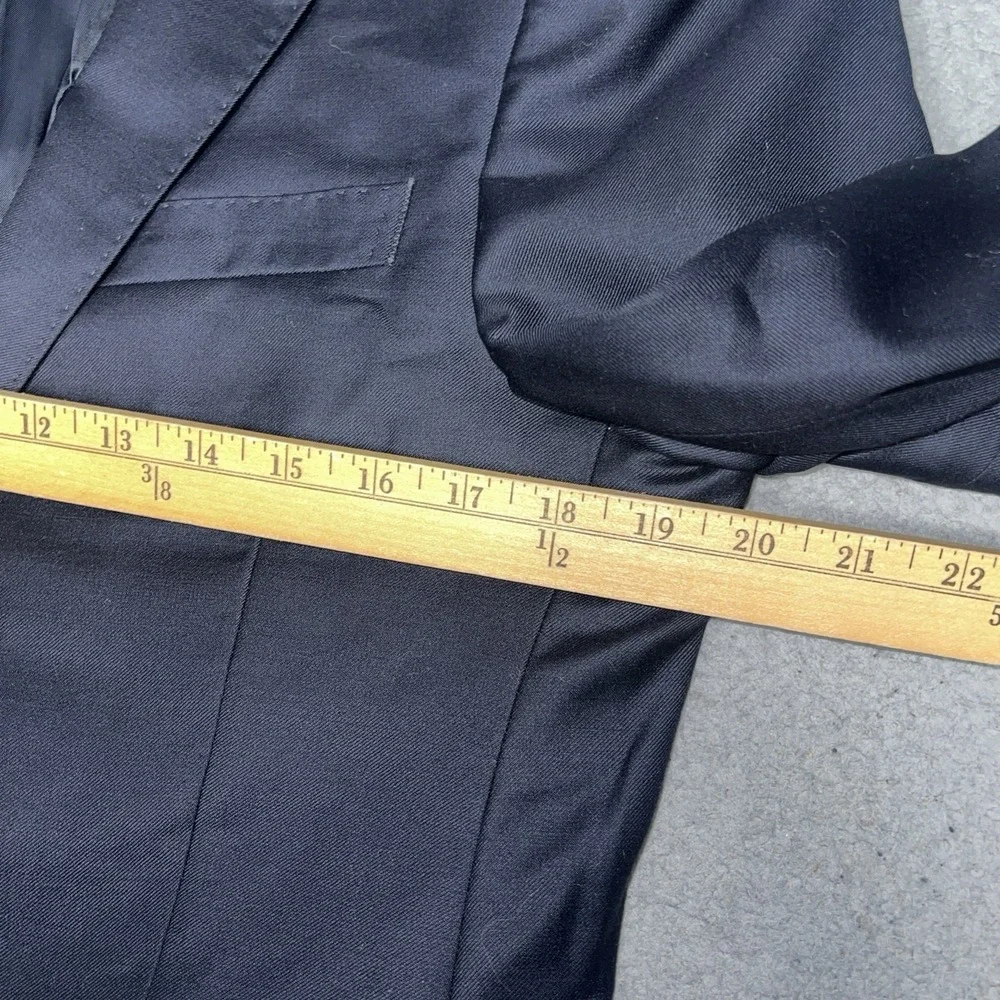VTG DKNY Blazer Mens 38S Black 100% Wool Single Breasted Sport Coat Suit Jacket